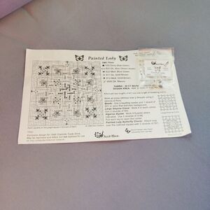 Just Nan Painted Lady Cross Stitch Pattern & Painted Butterfly Charm Butterflies